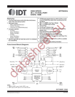 IDT7024S17PF8 datasheet  